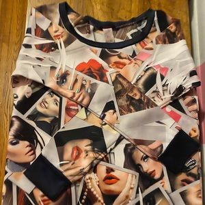 Lip Collage Fashion Long sleeve top